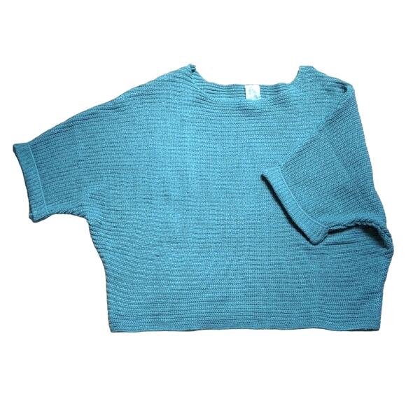 Sadie & Sage Boho Slouchy Cropped Dolman Sleeve Lagenlook Knit Sweater - Picture 1 of 4